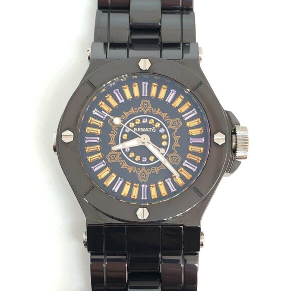 Renato Limited Edition Ronda 703 Collection Ceramic Topaz Stones Ladies Watch - Picture 1 of 7